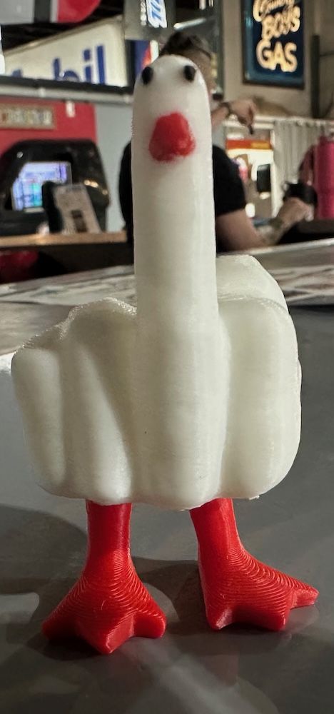 It's a goose! It's a flown bird!