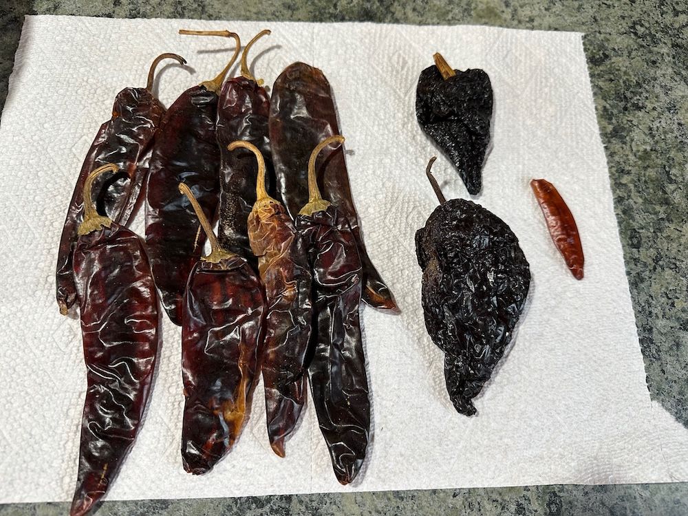 The dried chiles that went into the chile colorado sauce